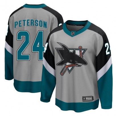 Youth Breakaway San Jose Sharks Jacob Peterson Fanatics Branded 2020/21 Special Edition Jersey - Gray