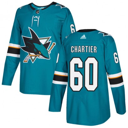 Men's Authentic San Jose Sharks Rourke Chartier Adidas Home Jersey - Teal
