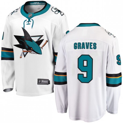 Men's Breakaway San Jose Sharks Adam Graves Fanatics Branded Away Jersey - White