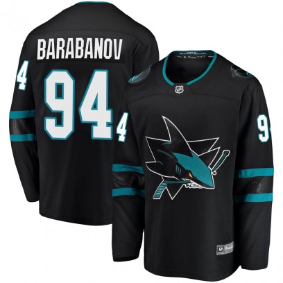 Youth Breakaway San Jose Sharks Alexander Barabanov Fanatics Branded Alternate Jersey - Black