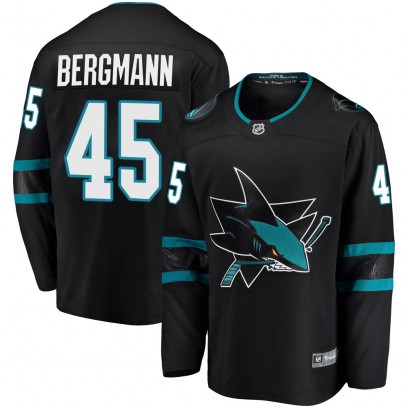 Youth Breakaway San Jose Sharks Lean Bergmann Fanatics Branded Alternate Jersey - Black