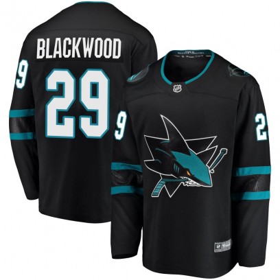 Youth Breakaway San Jose Sharks Mackenzie Blackwood Fanatics Branded Alternate Jersey - Black