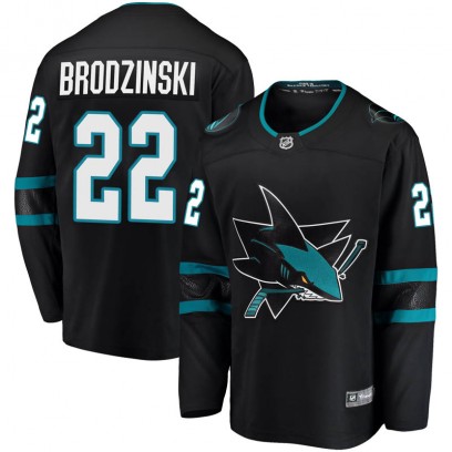 Youth Breakaway San Jose Sharks Jonny Brodzinski Fanatics Branded Alternate Jersey - Black