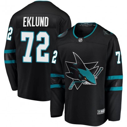 Youth Breakaway San Jose Sharks William Eklund Fanatics Branded Alternate Jersey - Black