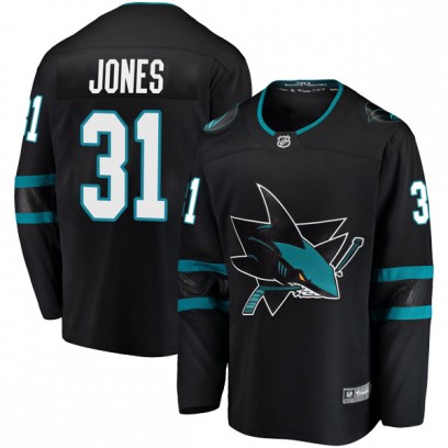 Youth Breakaway San Jose Sharks Martin Jones Fanatics Branded Alternate Jersey - Black