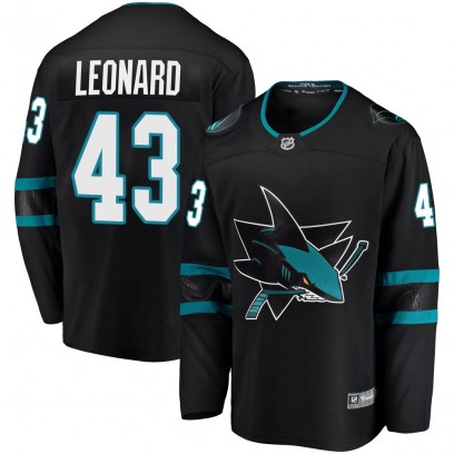 Youth Breakaway San Jose Sharks John Leonard Fanatics Branded Alternate Jersey - Black