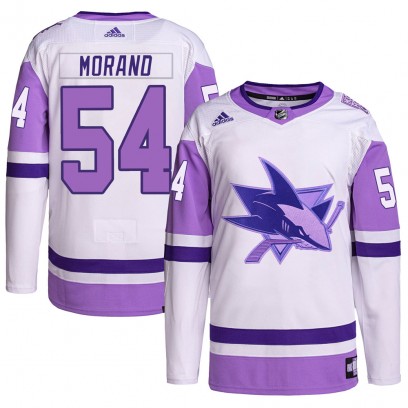 Men's Authentic San Jose Sharks Antoine Morand Adidas Hockey Fights Cancer Primegreen Jersey - White/Purple