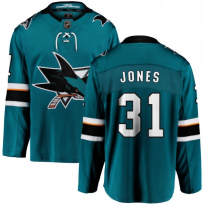Men's Breakaway San Jose Sharks Martin Jones Fanatics Branded Home Jersey - Teal