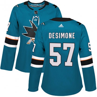 Women's Authentic San Jose Sharks Nick DeSimone Adidas ized Home Jersey - Teal
