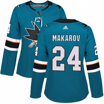Women's Authentic San Jose Sharks Sergei Makarov Adidas Home Jersey - Teal