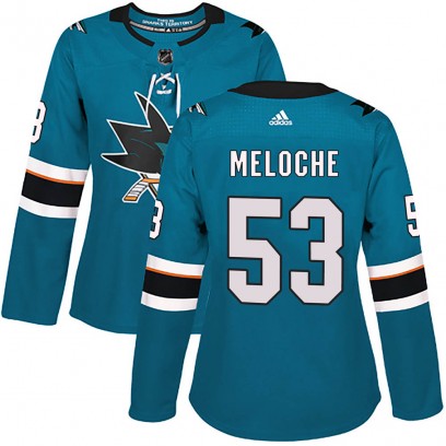 Women's Authentic San Jose Sharks Nicolas Meloche Adidas Home Jersey - Teal