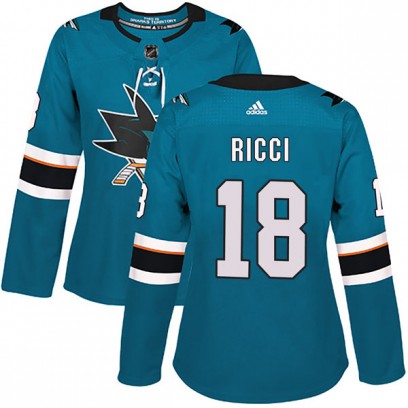 Women's Authentic San Jose Sharks Mike Ricci Adidas Home Jersey - Teal