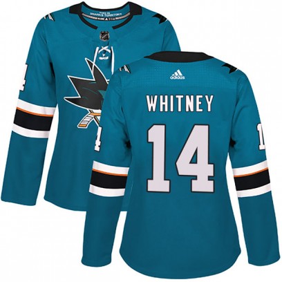 Women's Authentic San Jose Sharks Ray Whitney Adidas Home Jersey - Teal