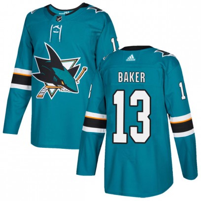 Youth Authentic San Jose Sharks Jamie Baker Adidas Home Jersey - Teal