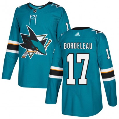 Youth Authentic San Jose Sharks Thomas Bordeleau Adidas Home Jersey - Teal