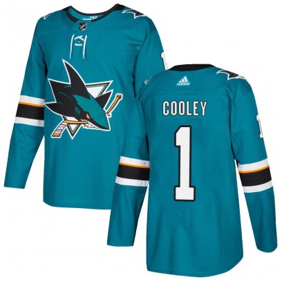 Youth Authentic San Jose Sharks Devin Cooley Adidas Home Jersey - Teal