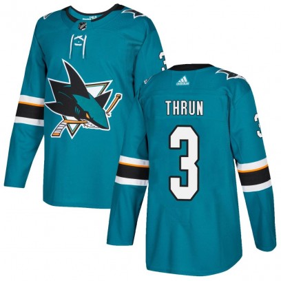 Youth Authentic San Jose Sharks Henry Thrun Adidas Home Jersey - Teal