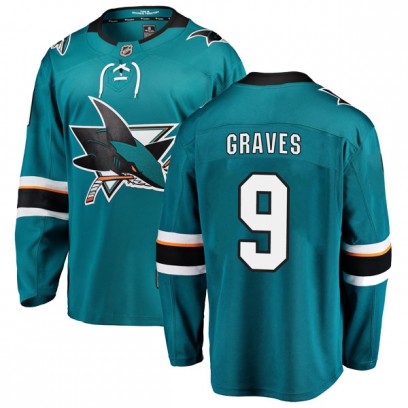Men's Breakaway San Jose Sharks Adam Graves Fanatics Branded Home Jersey - Teal