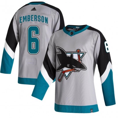 Youth Authentic San Jose Sharks Ty Emberson Adidas 2020/21 Reverse Retro Jersey - Gray