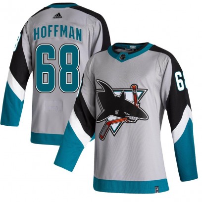 Youth Authentic San Jose Sharks Mike Hoffman Adidas 2020/21 Reverse Retro Jersey - Gray