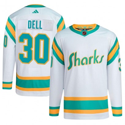 Youth Authentic San Jose Sharks Aaron Dell Adidas Reverse Retro 2.0 Jersey - White