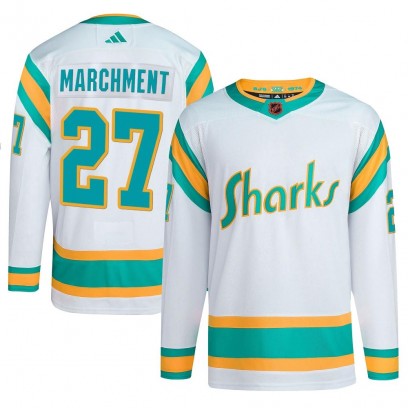 Youth Authentic San Jose Sharks Bryan Marchment Adidas Reverse Retro 2.0 Jersey - White