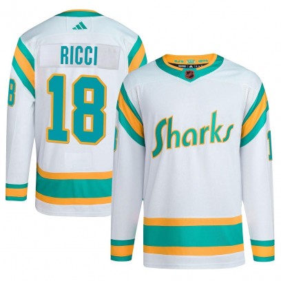 Youth Authentic San Jose Sharks Mike Ricci Adidas Reverse Retro 2.0 Jersey - White