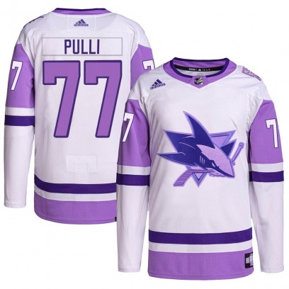 Youth Authentic San Jose Sharks Valtteri Pulli Adidas Hockey Fights Cancer Primegreen Jersey - White/Purple