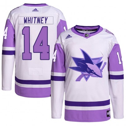 Youth Authentic San Jose Sharks Ray Whitney Adidas Hockey Fights Cancer Primegreen Jersey - White/Purple
