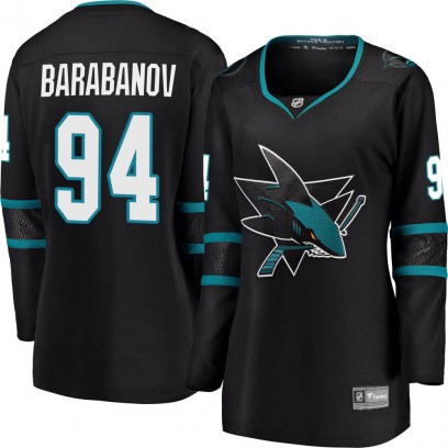 Women's Breakaway San Jose Sharks Alexander Barabanov Fanatics Branded Alternate Jersey - Black