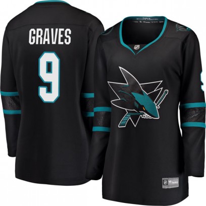 Women's Breakaway San Jose Sharks Adam Graves Fanatics Branded Alternate Jersey - Black