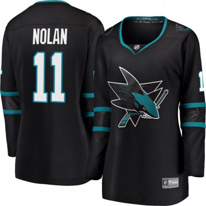 Women's Breakaway San Jose Sharks Owen Nolan Fanatics Branded Alternate Jersey - Black