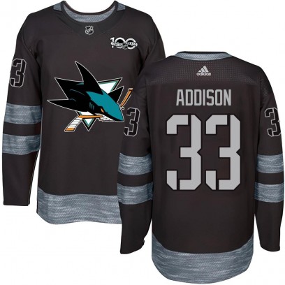 Youth Authentic San Jose Sharks Calen Addison 1917-2017 100th Anniversary Jersey - Black