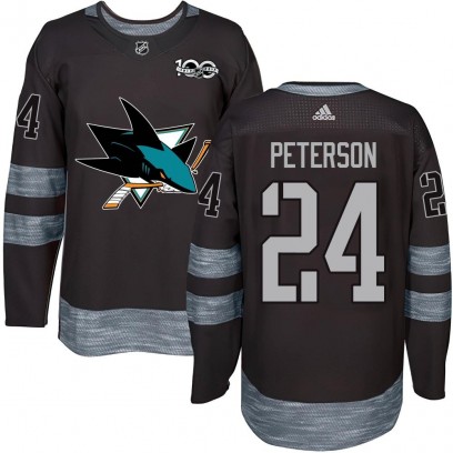 Youth Authentic San Jose Sharks Jacob Peterson 1917-2017 100th Anniversary Jersey - Black