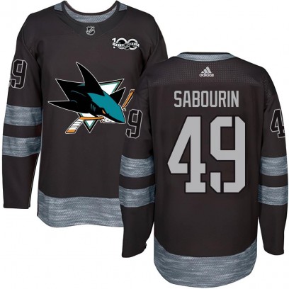 Youth Authentic San Jose Sharks Scott Sabourin 1917-2017 100th Anniversary Jersey - Black
