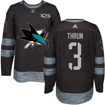 Youth Authentic San Jose Sharks Henry Thrun 1917-2017 100th Anniversary Jersey - Black