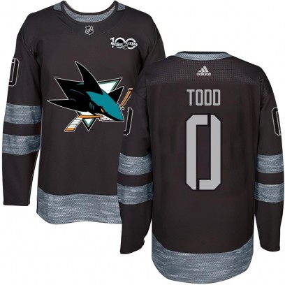 Youth Authentic San Jose Sharks Nathan Todd 1917-2017 100th Anniversary Jersey - Black