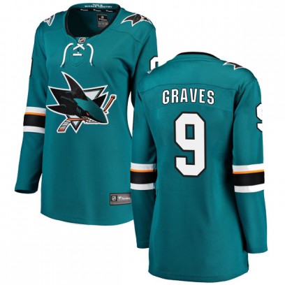 Women's Breakaway San Jose Sharks Adam Graves Fanatics Branded Home Jersey - Teal