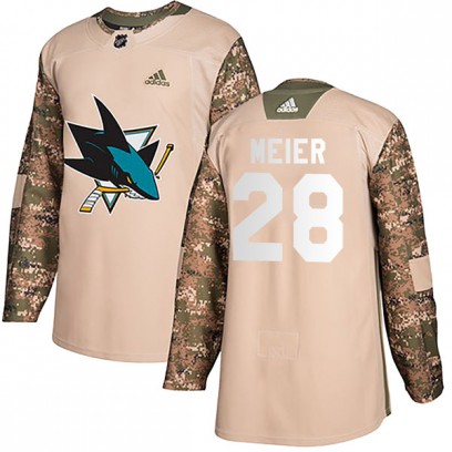 Youth Authentic San Jose Sharks Timo Meier Adidas Veterans Day Practice Jersey - Camo