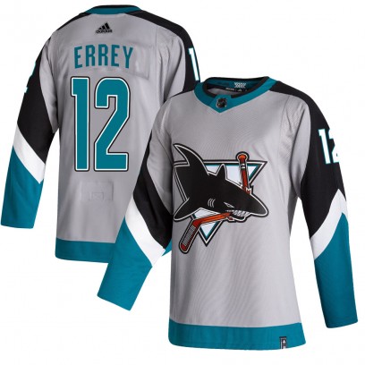 Men's Authentic San Jose Sharks Bob Errey Adidas 2020/21 Reverse Retro Jersey - Gray