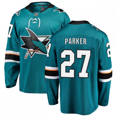 Youth Breakaway San Jose Sharks Scott Parker Fanatics Branded Home Jersey - Teal