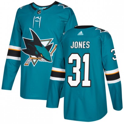 Men's Authentic San Jose Sharks Martin Jones Adidas Jersey - Teal